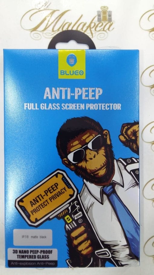Blueo Anti-Peep Full Glass Screen Protector iPhone 7/8 Matte Black